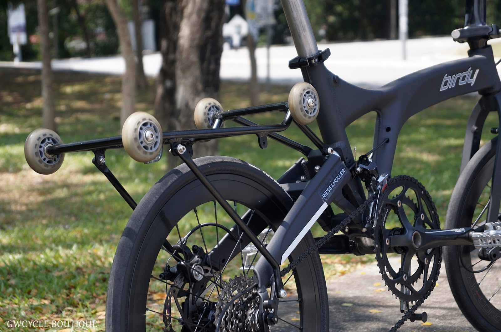 GW Cycle Boutique Birdy 3 Matte Black Folding Bike modification