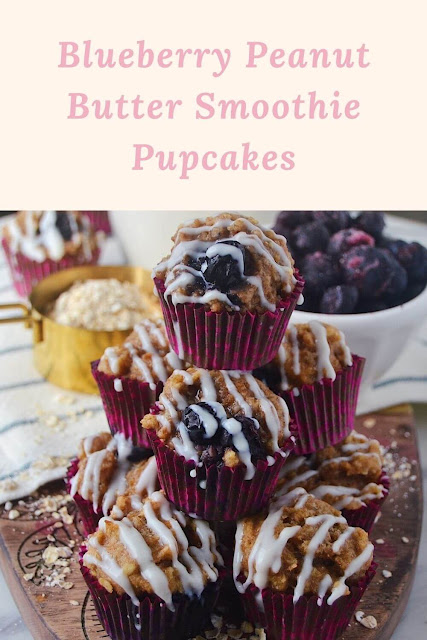 Blueberry Peanut Butter Smoothie Pupcakes