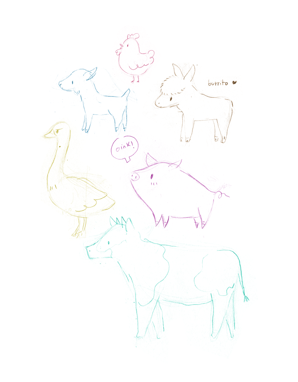 farm animals, animals, illustration, ilustración, cute goat