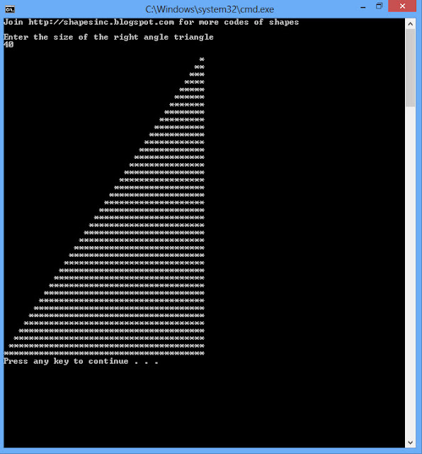 Right Angled Triangle 4 ~ Shapes in C++ - Free | C++Tutorial | Online