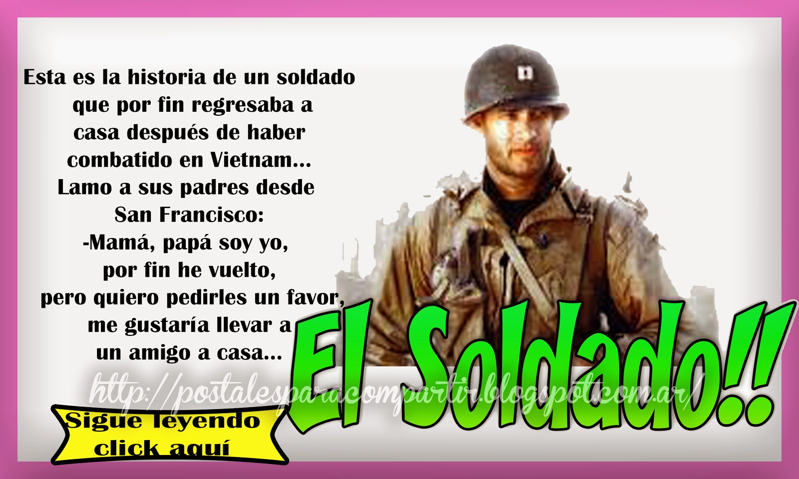 Mundo de Postales: EL SOLDADO!!!