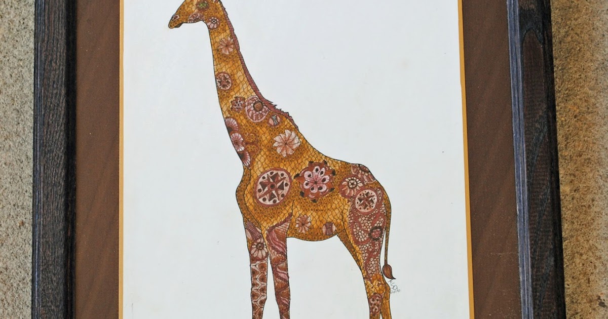 Stamp Queen: Tangled giraffe - framed