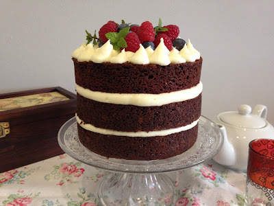 Red velvet con Frutos Rojos