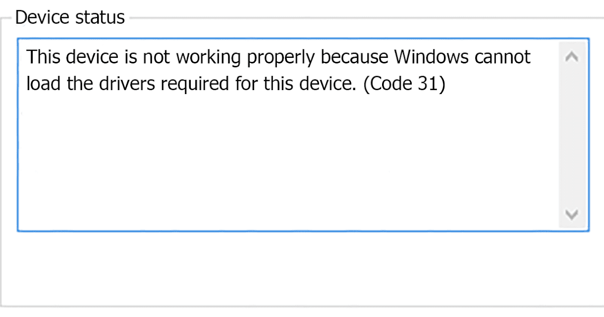 This device is not working properly because Windows cannot load the