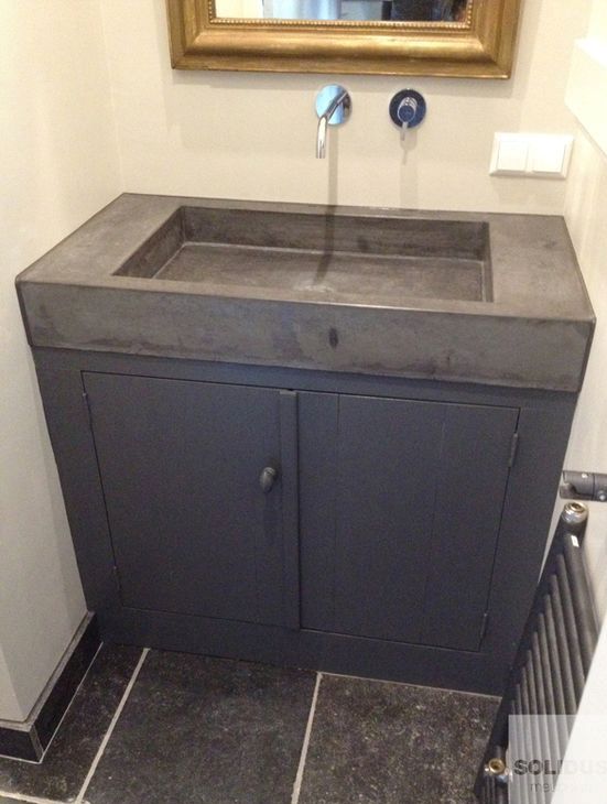 25 Inexpensive DIY Concrete Countertop & Sink For Bathroom And Kitchens