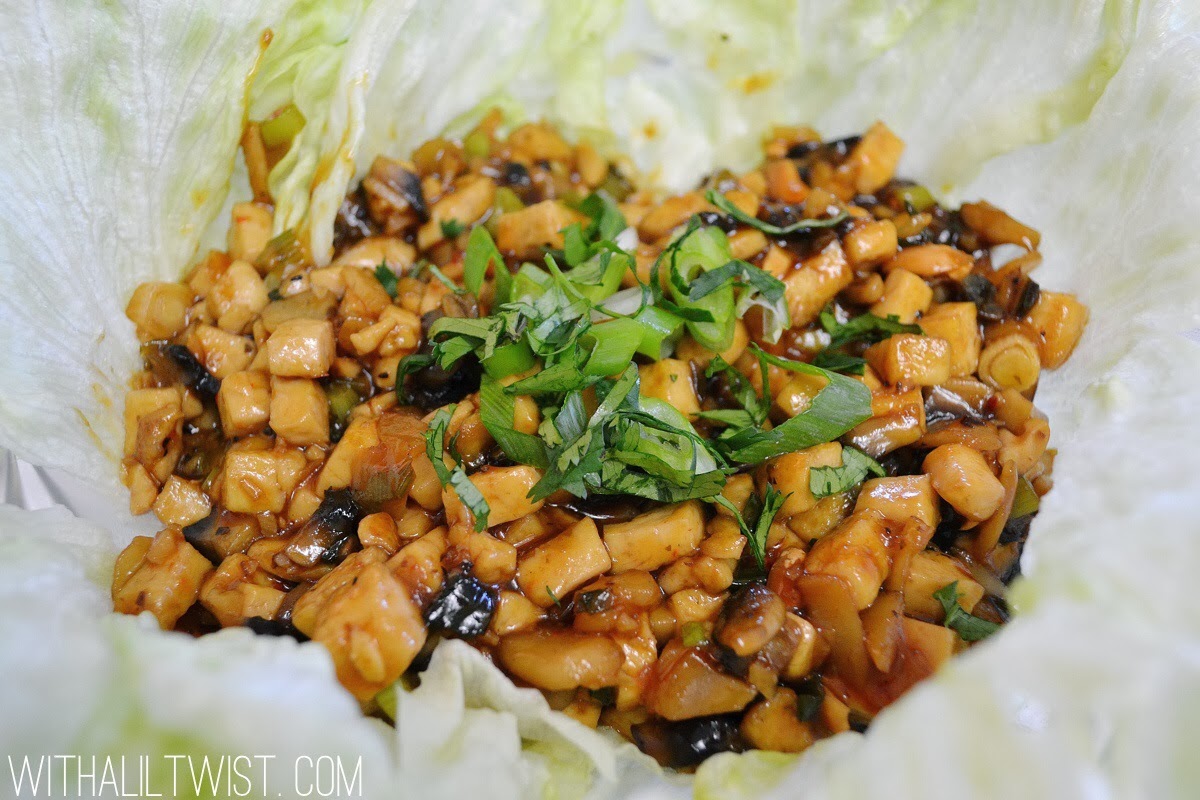 ...with a lil' twist: Tofu, Mushroom Lettuce Wraps