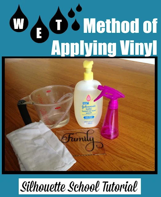 Silhouette tutorial, vinyl, wet method, applying