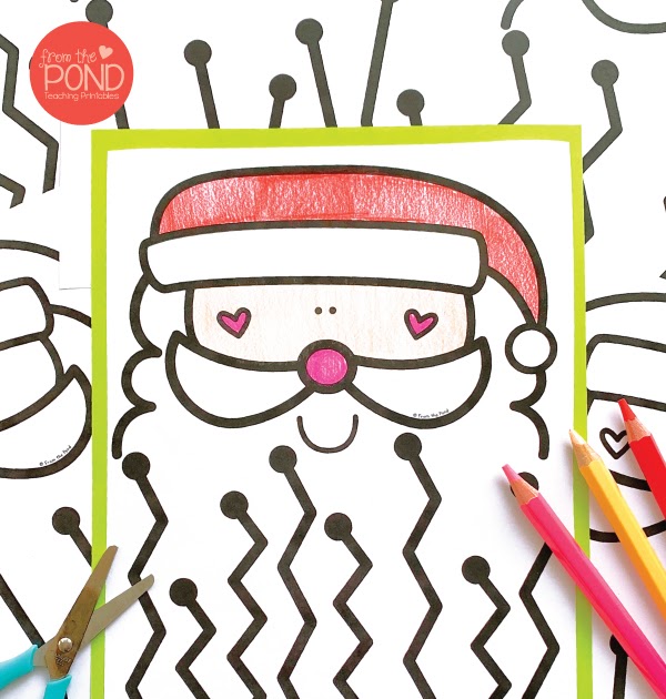 Scissors Skills - Christmas Scissors Practice - Give Santa's Beard a Trim