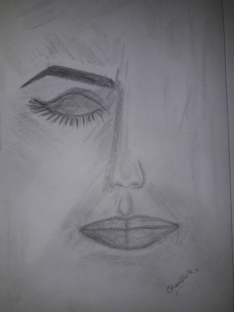 pencil sketch of girl