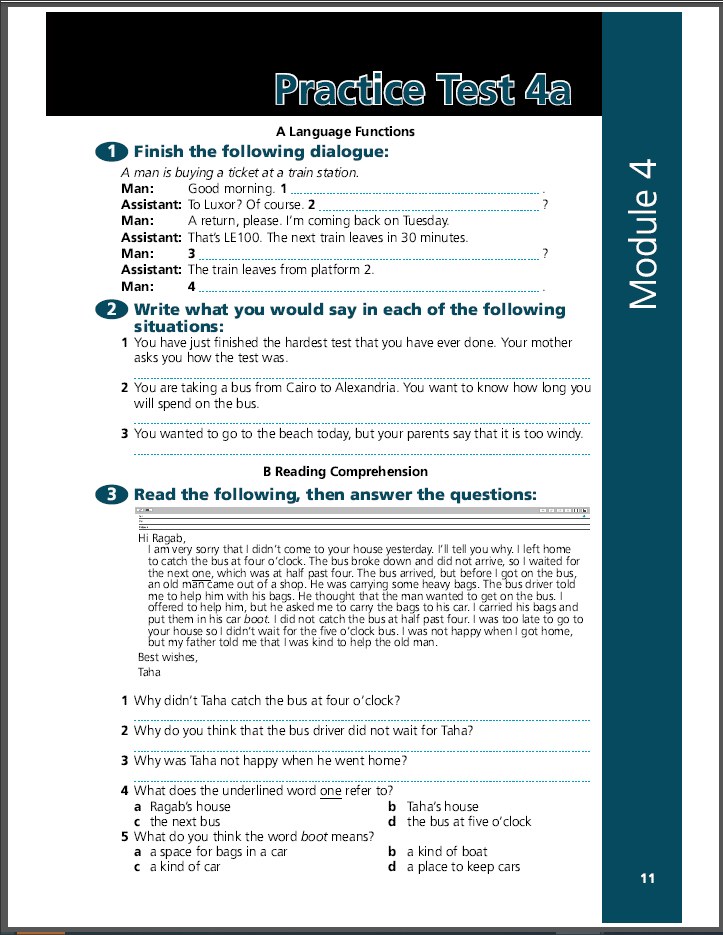 اختبارات اللغة الانجليزيه من كتاب الوزارة workbook (نسخة مجابة & غير مجابه) الصف الثالث الإعدادى الترم الثانى 2021