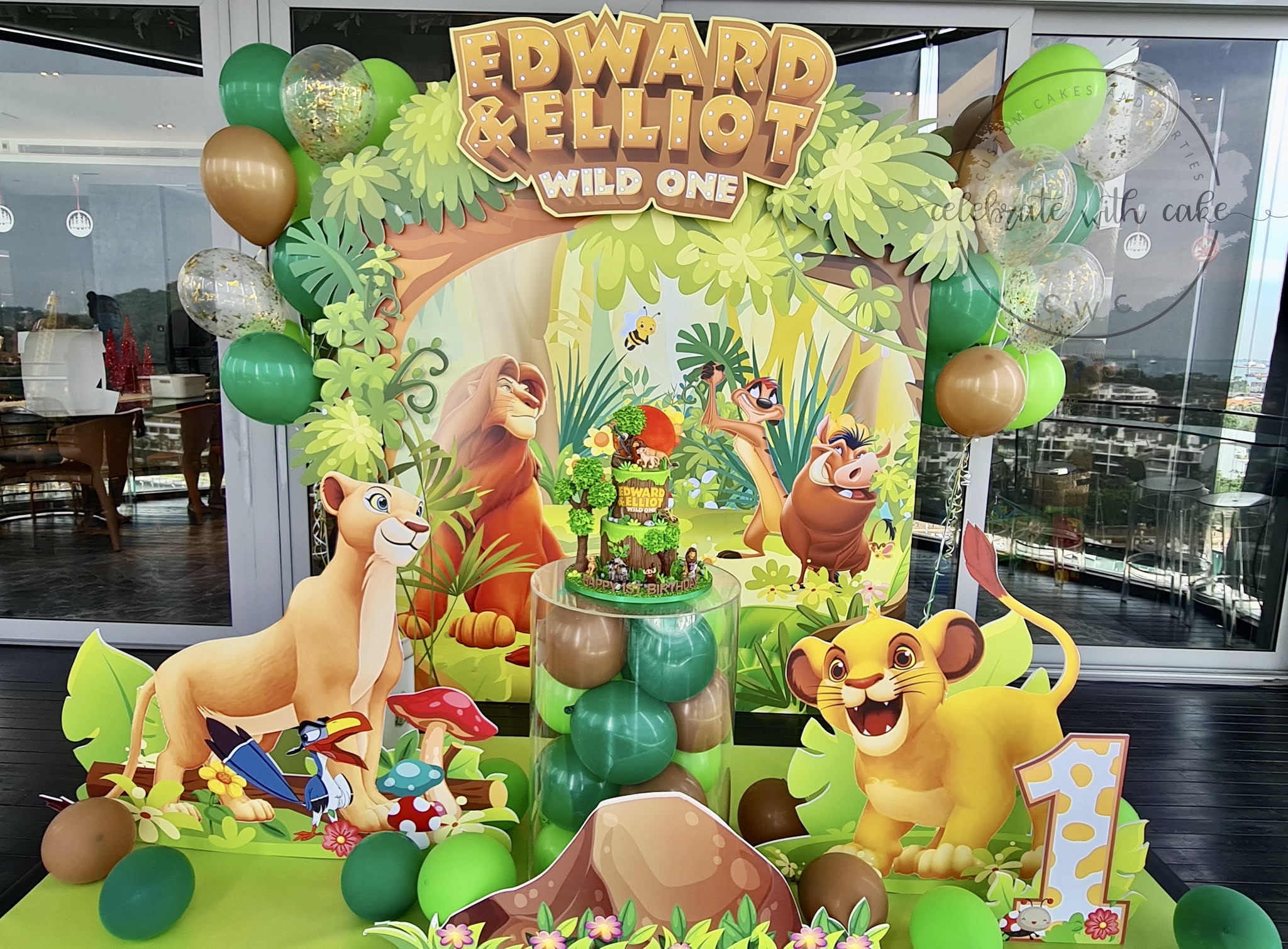 Lion King themed 1st birthday Twins, Piccolo Package Dessert Table