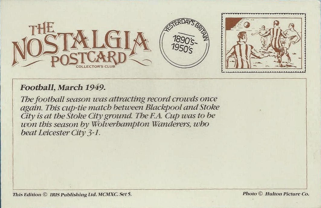 Football Cartophilic Info Exchange Nostalgia Postcard Collectors Club