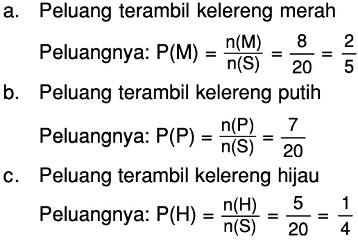 Sebuah Kantong Berisi 8 Butir Kelereng Merah 7 Butir Kelereng Putih Dan 5 Butir Kelereng Hijau Mas Dayat