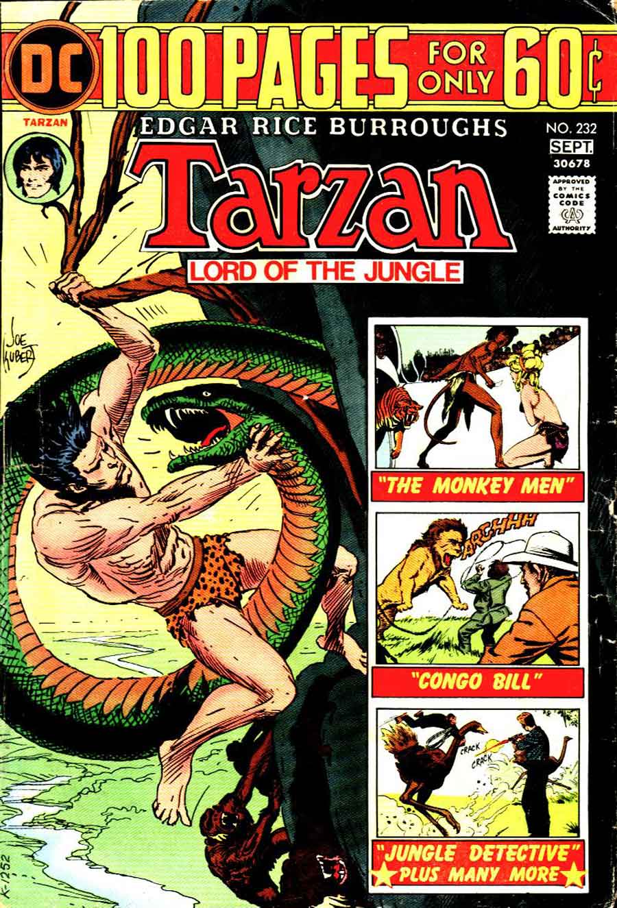 Tarzan v1 #232 dc comic book cover art by Joe Kubert
