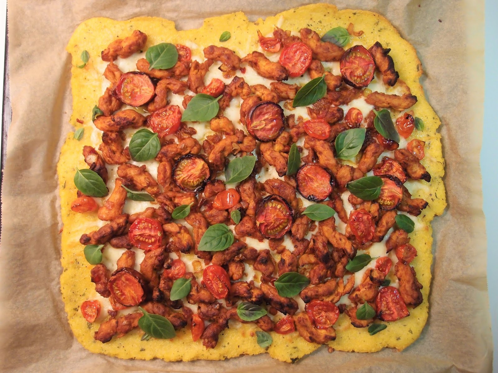 The VegHog: Spicy polenta pizza