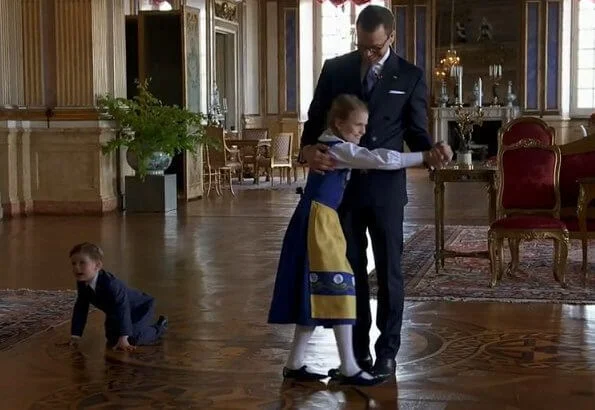 Princess Victoria in Rodebjer dress. Princess Madeleine, Princess Leonore, Princess Adrienne, Princess Estelle, Princess Sofia