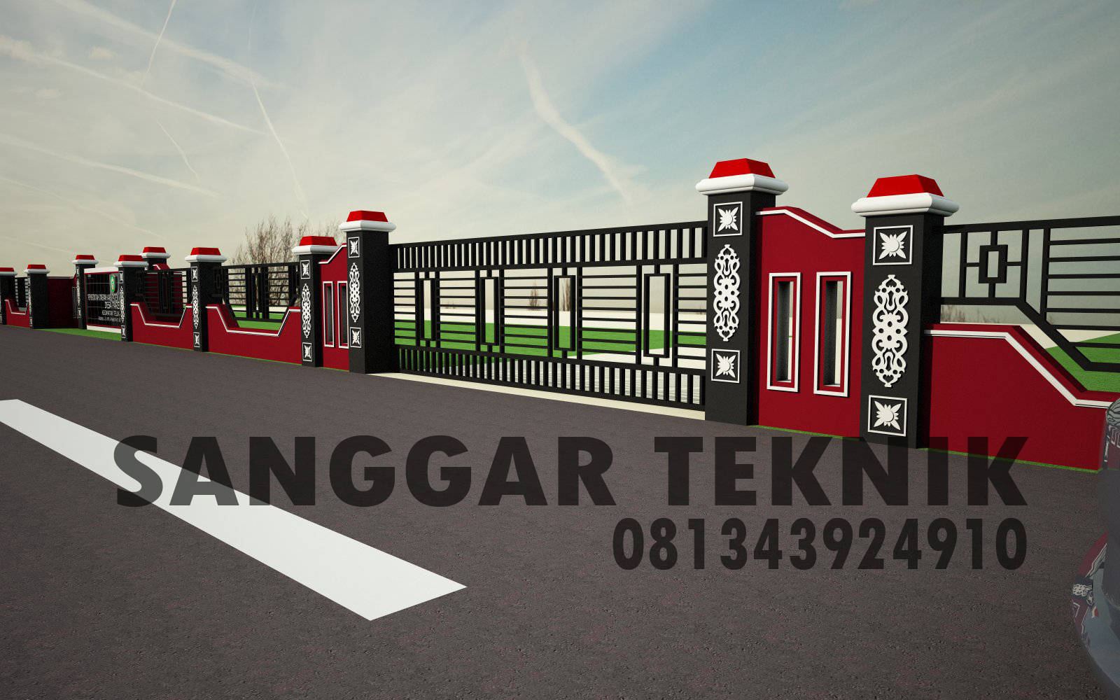 pagar minimalis kantor desa  Dylan Davies