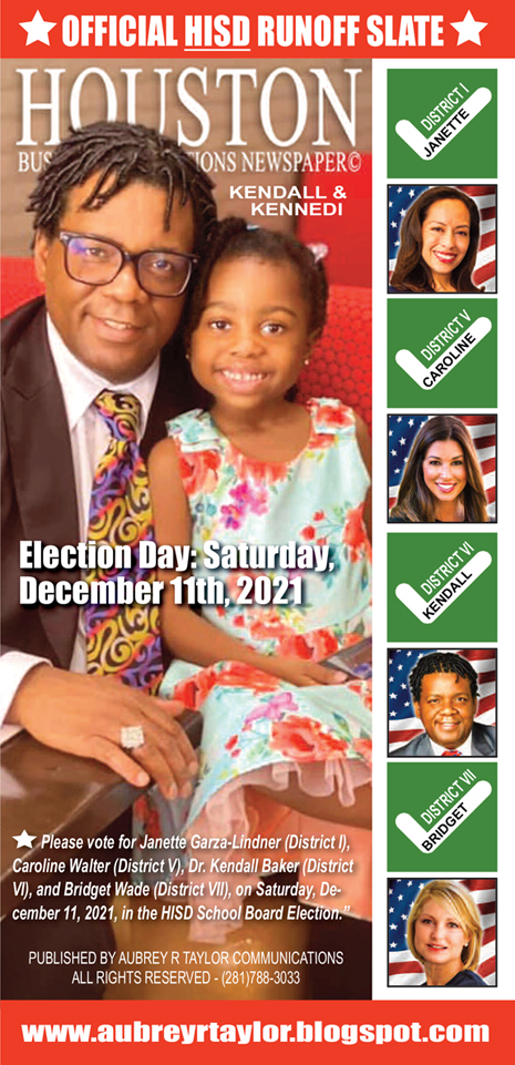 Official HISD Runoff Slate for Saturday, December 11, 2021