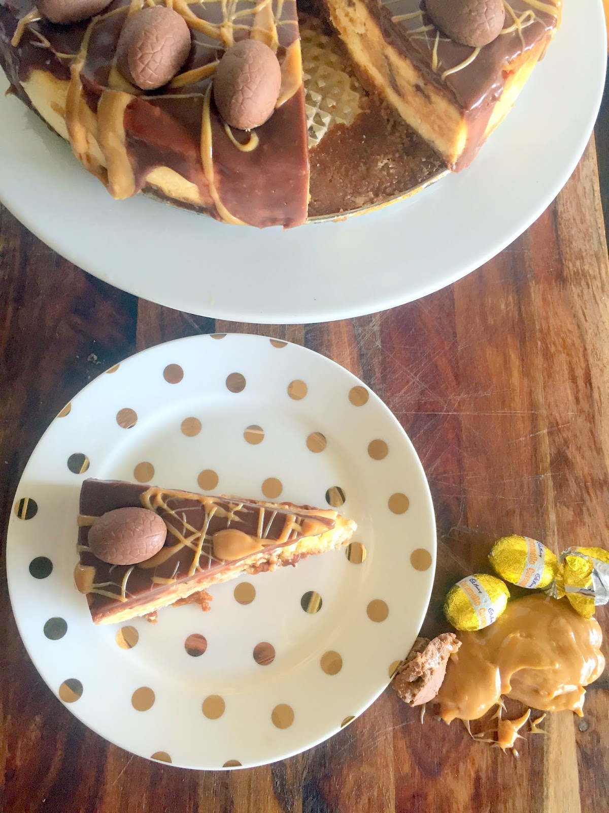 Cassie Cakes Caramel Easter Egg Cheesecake