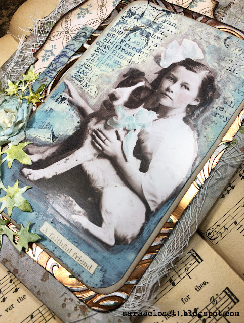 Sara Emily Barker https://sarascloset1.blogspot.com/ Tim Holtz Baroque Found Relatives Mixed Media Panel 3