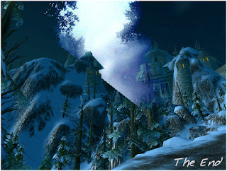 A snowy day in Iron forge in World of Warcraft 