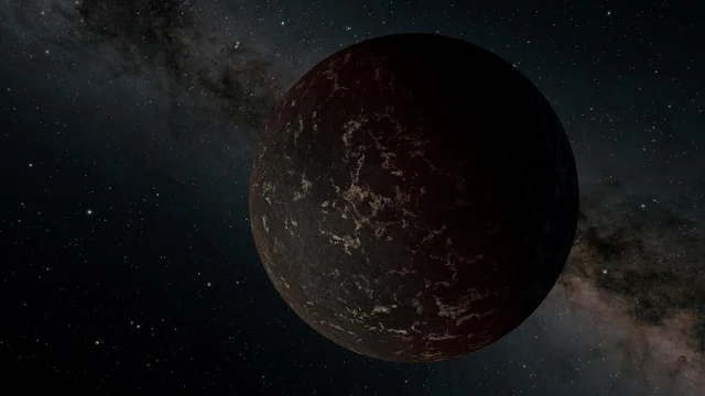 Imagem CGI ilustrando "planetas" negros