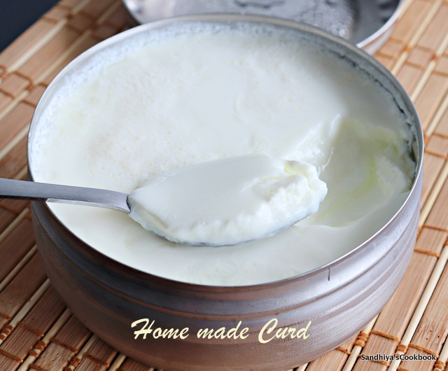 Sandhiya's Cookbook How to make curd at home in cold place Home made