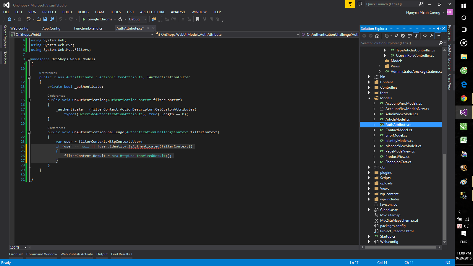 MVC 5 Authentication Filters Phân quyền cho action và