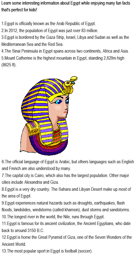 Facts about Egypt for kids