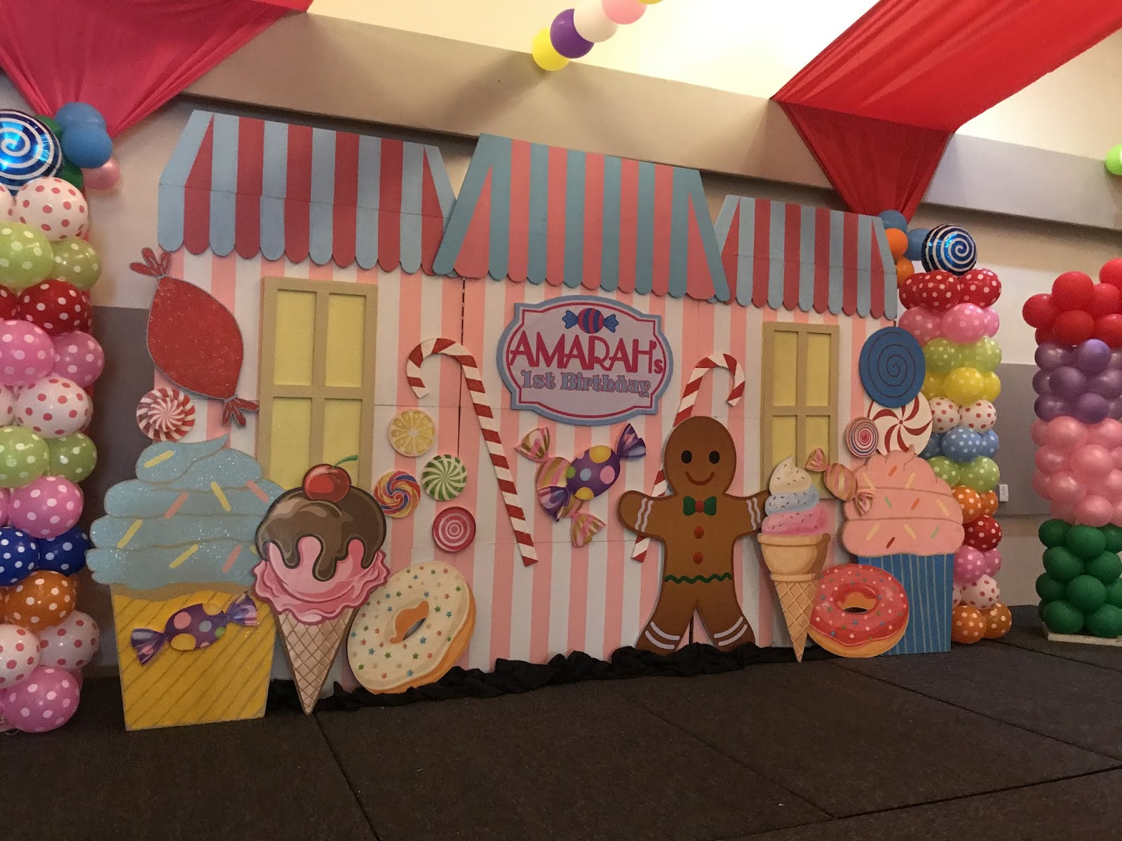 ANDREI'S PARTYBOX your party guide online Candyland themed backdrop