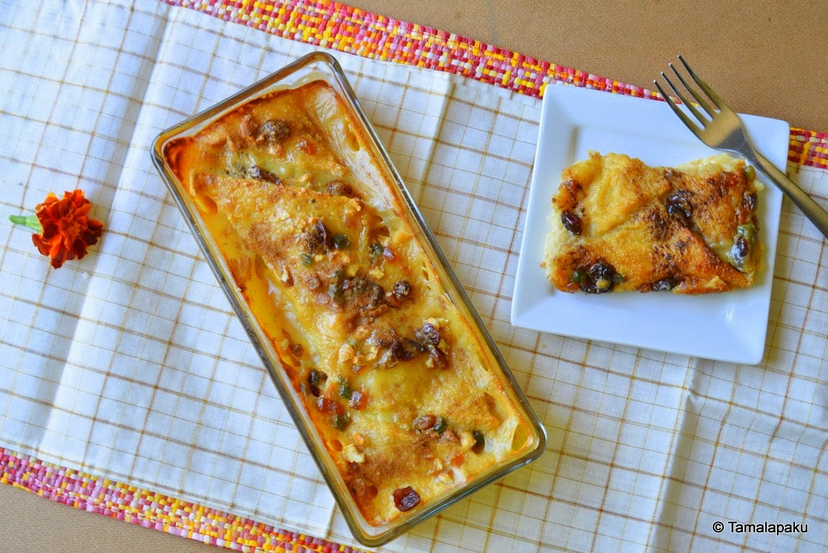 Eggless Bread And Butter Pudding