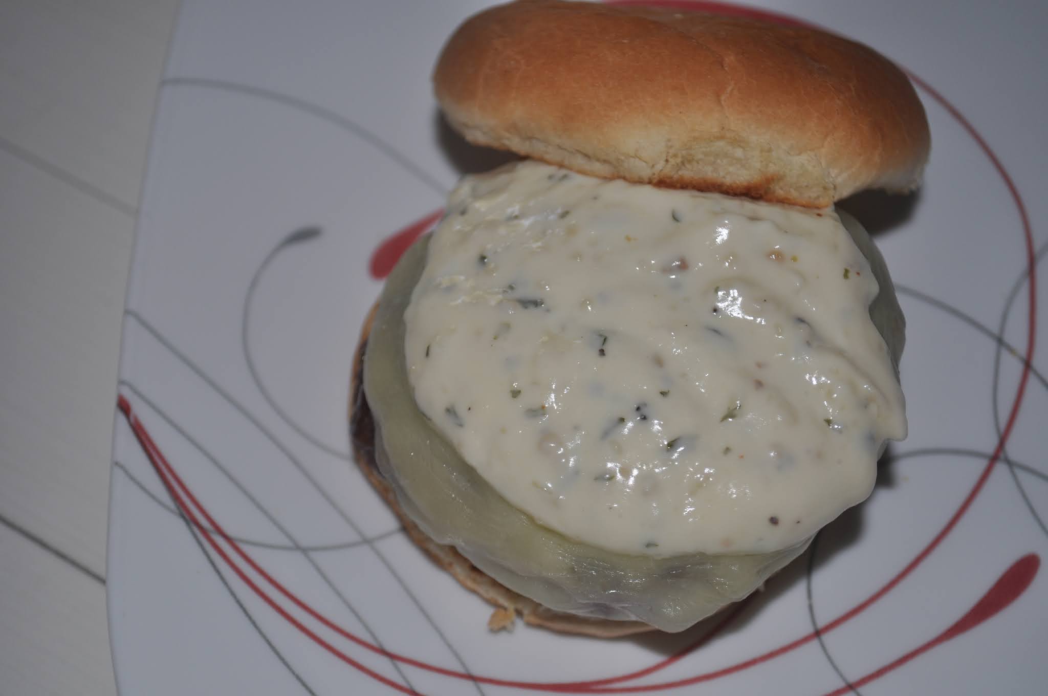 Beth's Favorite Recipes Garlic Burgers with Creamy Garlic Sauce