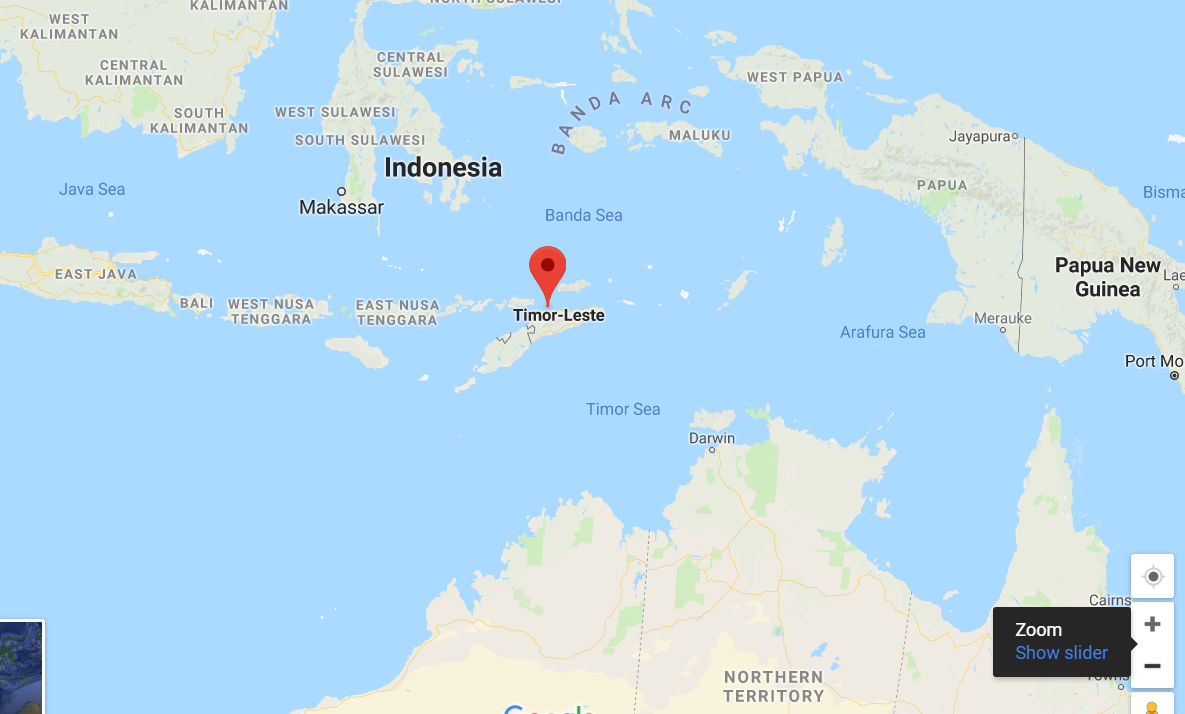 Timor sea on world map