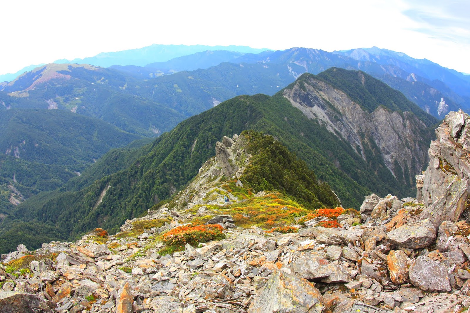 壯麗的奇萊北壁由奇萊北峰連向屏風山