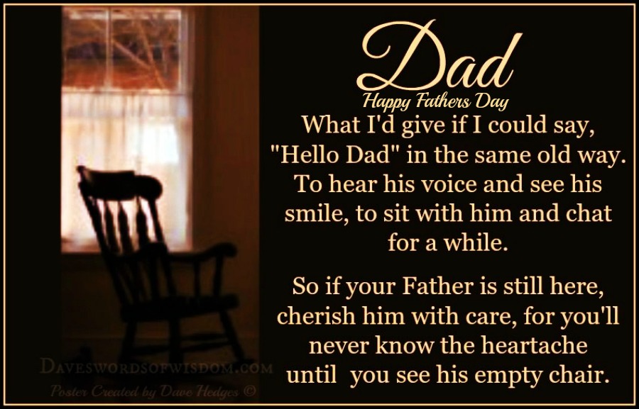 Daveswordsofwisdom.com: Dads Empty Chair - Fathers Day.