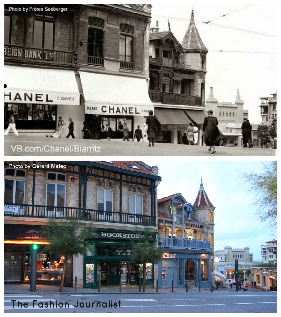 ~ side nedbryder kort The Fashion Journalist: Coco Chanel's historic Biarritz shop: now and then