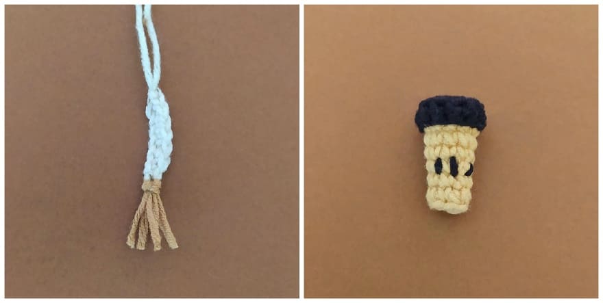Crochet bull tutorial: tail and coffee Crochet bull tutorial