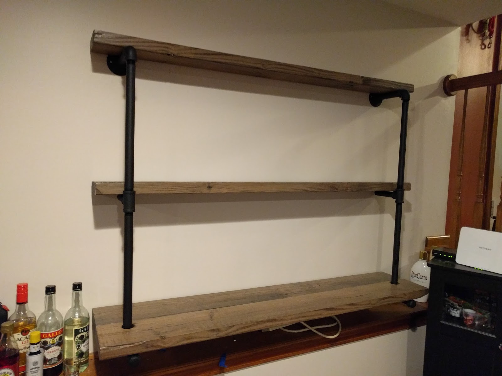 Gas Pipe Reclaimed Wood Bar