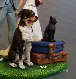 cake topper statuine torta matrimonio statuine cane gatto personalizzati animali domestici orme magiche