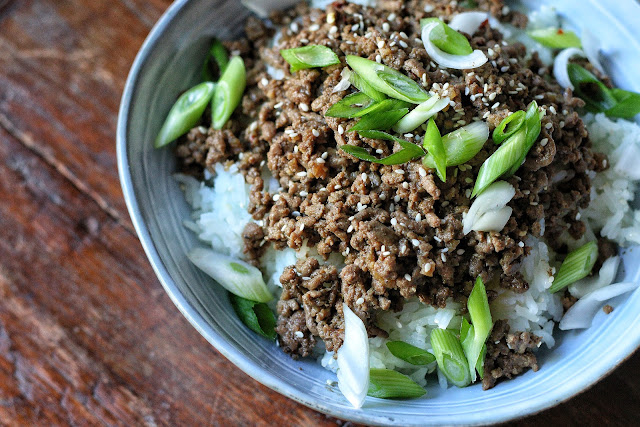 Korean Ground Beef and Rice Bowls