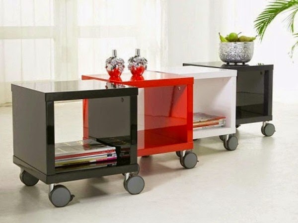 Coffee table on castors – 40 cool designs!