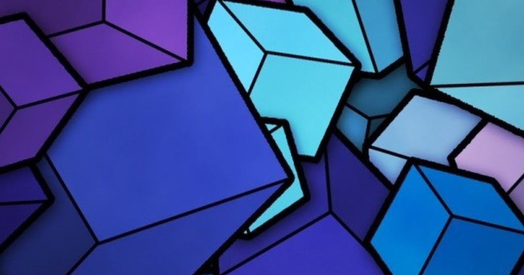 Wallpaper Android 3D Colorful Kotak Ungu dan Biru