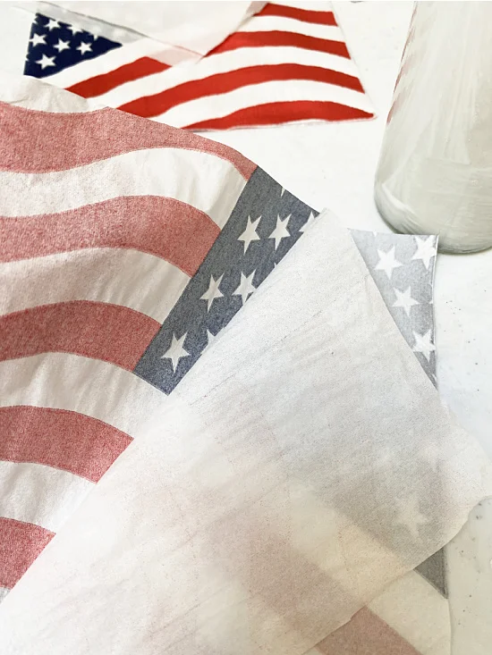 American flag napkin layers