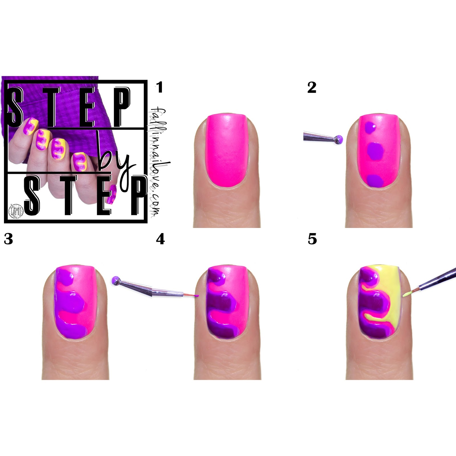 Fall In Nailove Lava Lamp Nails Tutorial Orly Pch Pędzelka 5 Jeśli Chcesz Sprawić Aby Cały Look Był Bardziej Neonowy Wypełnij Różową Przestrzeń Lakierem Orly Road Tripin Zostawiając Wąski Paseczek