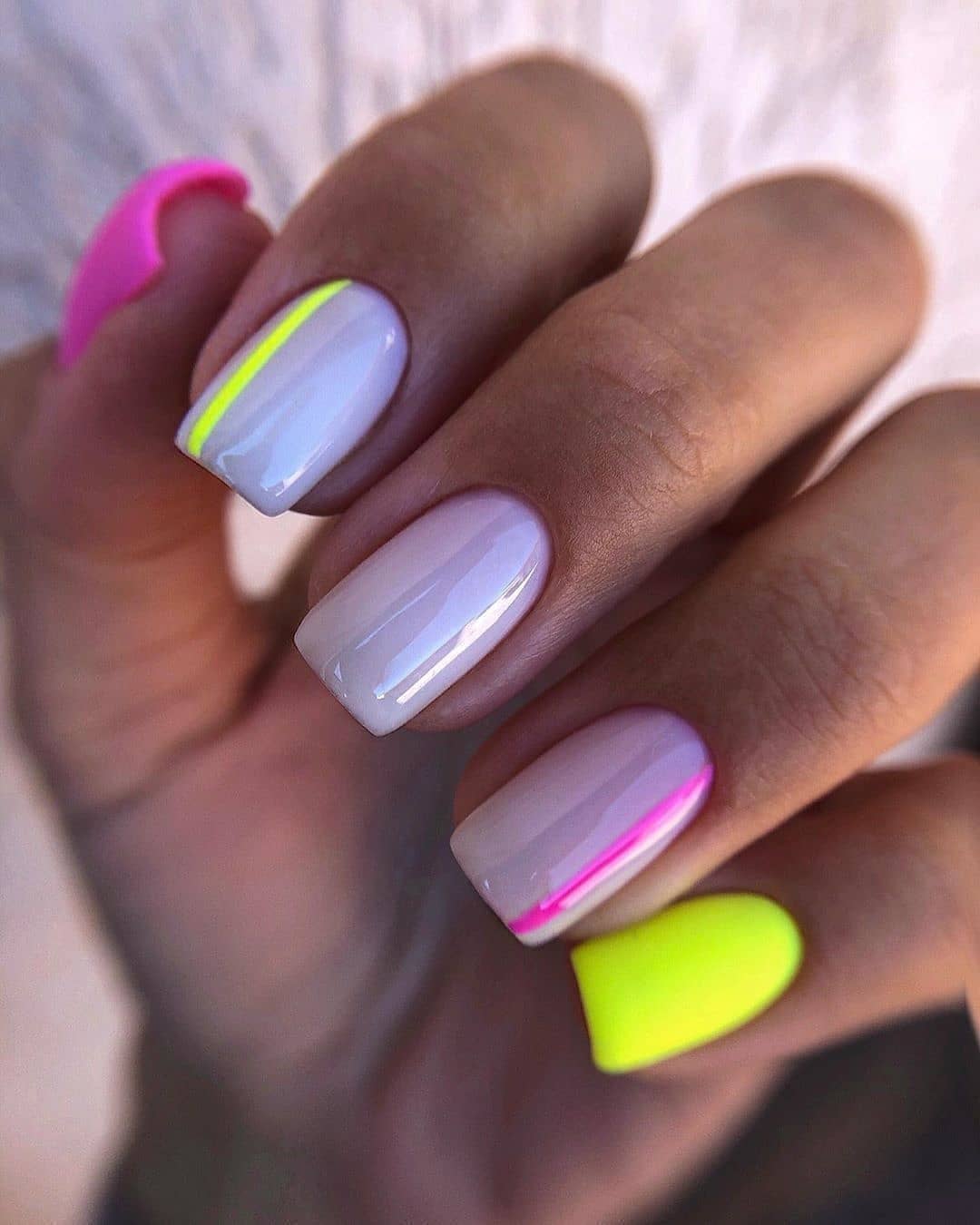 Short colorful summer nail design ideas. Melody Jacob