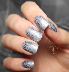 nail stamping polish grey plate xl nails silver chrome indian ocean stamp designs jumbo gradient essie place gray long stamped