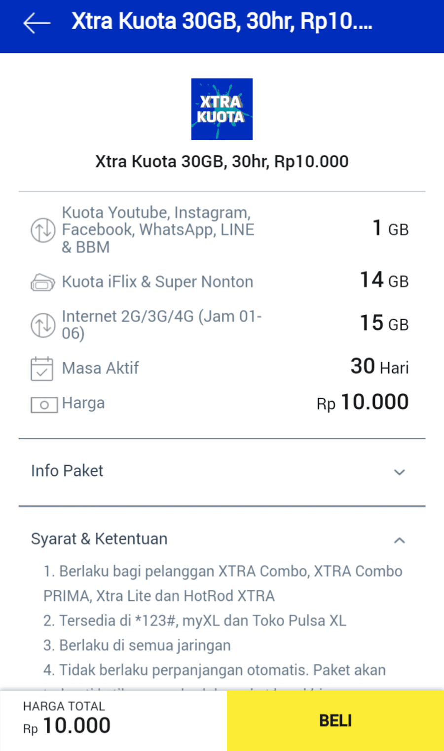 Cara Daftar Paket Internet Xl Xtra Kuota 30gb Rp 10000 Paket Internet