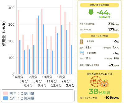 カテエネ電気の省エネがんばり度