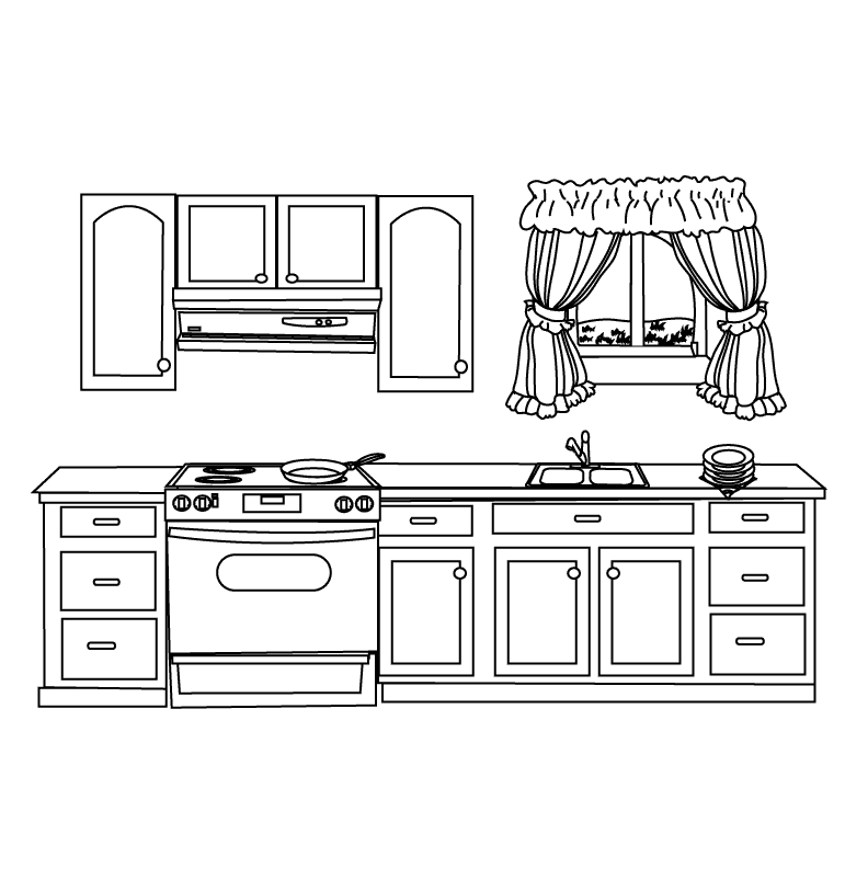 Free Kitchen Coloring Pages