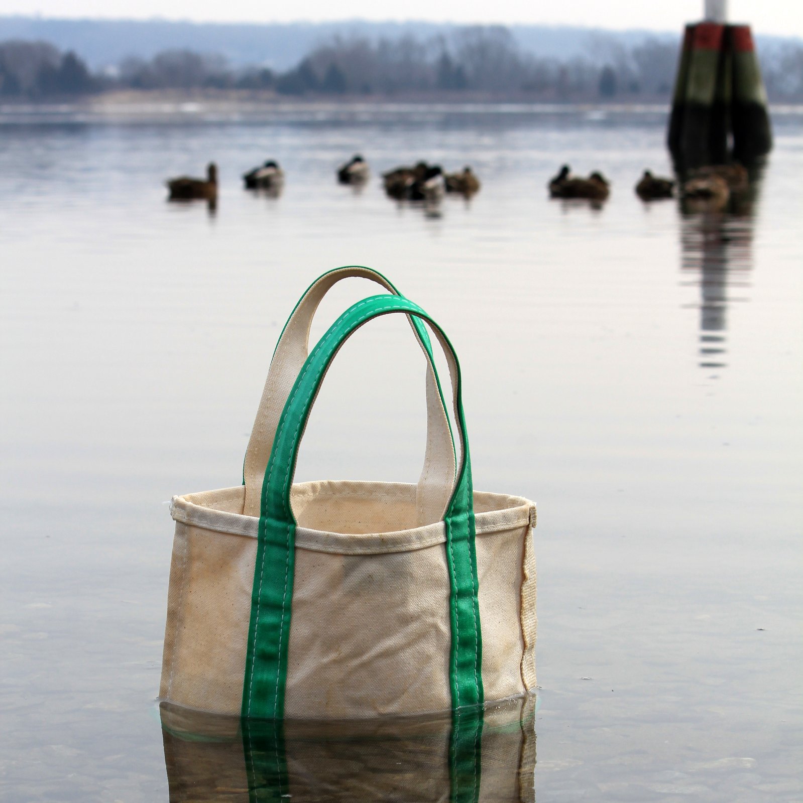3 LL Bean Boat & Tote Canvas Bags Medium Sizes, Zipper, Freeport Maine  USA